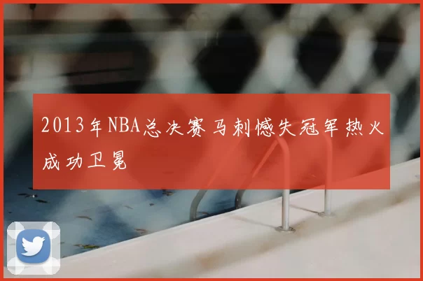 2013年NBA总决赛马刺憾失冠军热火成功卫冕